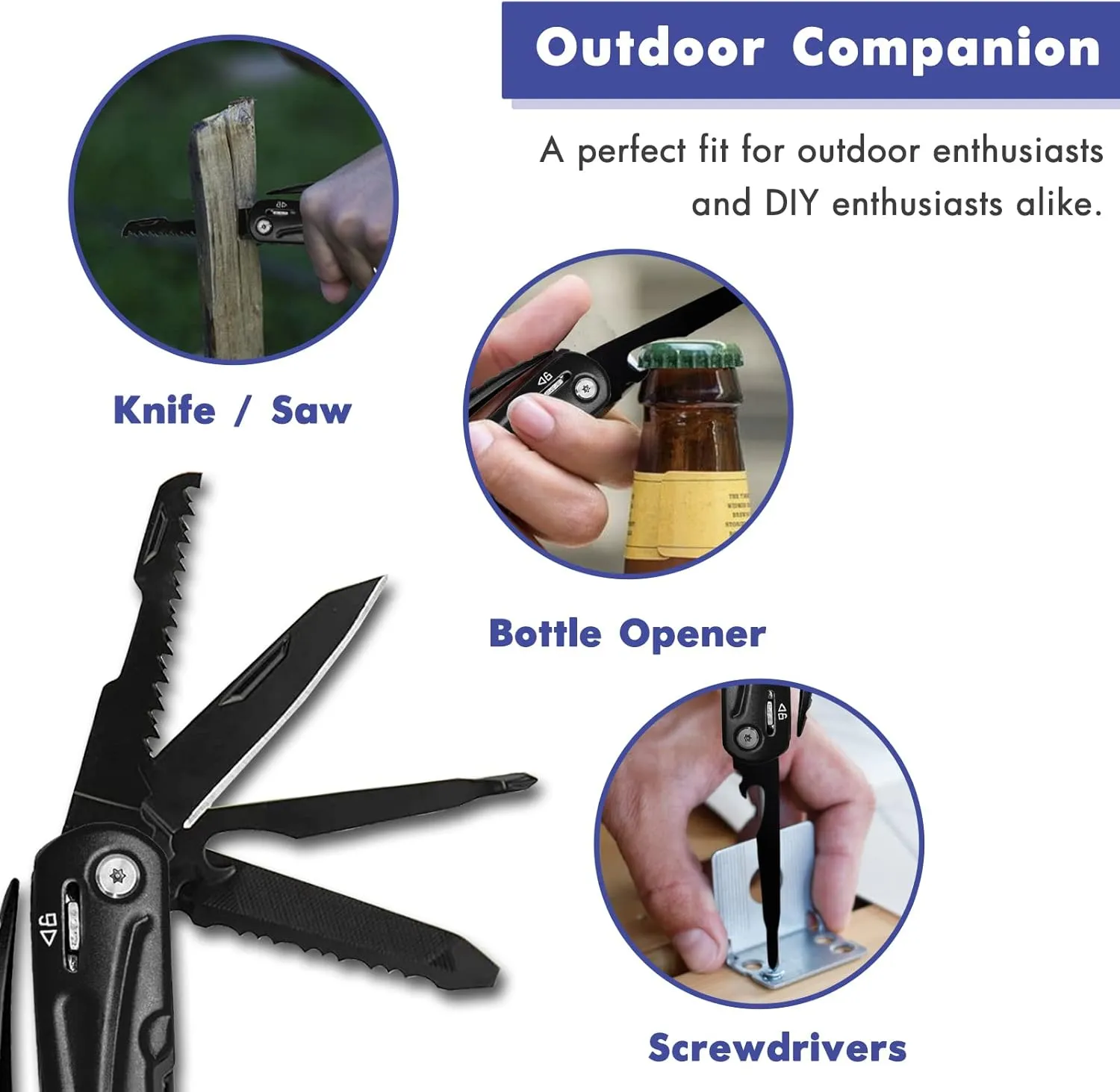 Hammer Multitool, Cool Gadgets Multi Tool with Gift Box Carrying Case Birthday Stocking Stuffers Father's Day Valentines Day Gifts for Men Husband Him Camping Accessories(Black)