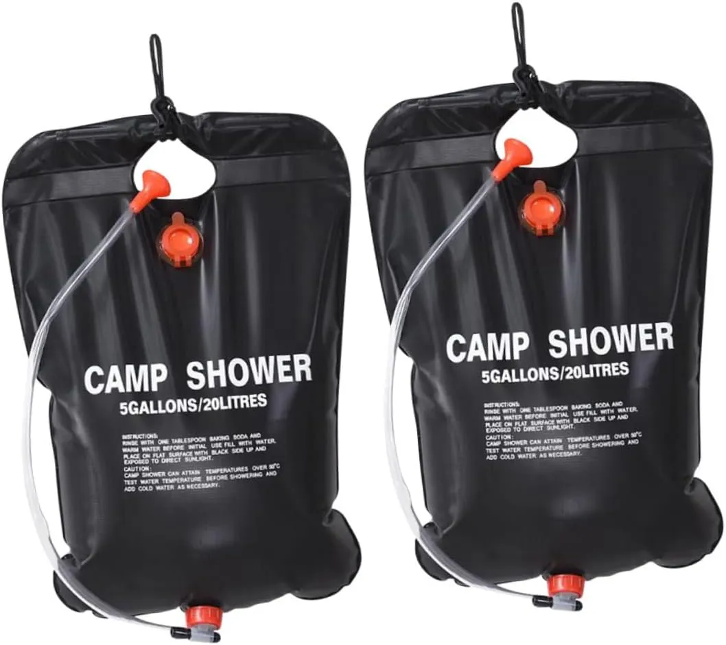 HANABASS 4 Pcs Outdoor Camping Shower Bag Solar Heated Shower Bag Camp Shower Summer Camping Gear Sit up