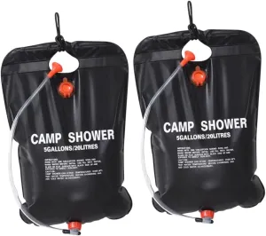 HANABASS 4 Pcs Outdoor Camping Shower Bag Solar Heated Shower Bag Camp Shower Summer Camping Gear Sit up