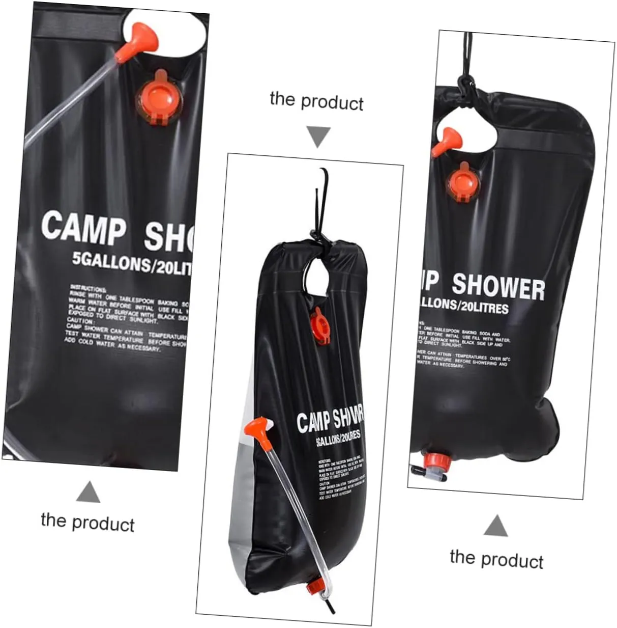 HANABASS 4 Pcs Outdoor Camping Shower Bag Solar Heated Shower Bag Camp Shower Summer Camping Gear Sit up