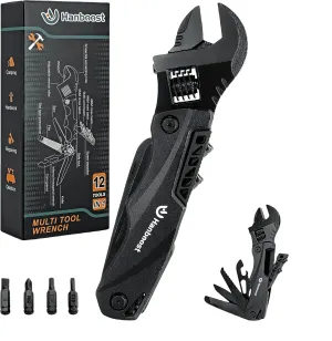 Hanboost M1 12-in-1 Portable Pocket Tool with Adjustable Wrench, Knife, Saw, Screwdriver Set, Cool Gadget for Outdoor, Camping, Survival & Everyday Carry, Unique Gift for Men