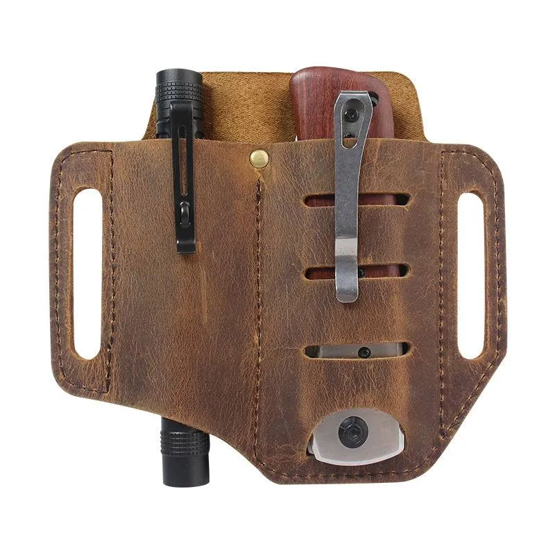 Handmade Multitool Genuine Leather Sheath EDC Pocket