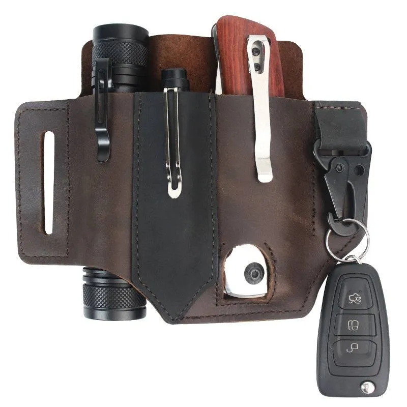Handmade Multitool Genuine Leather Sheath EDC Pocket