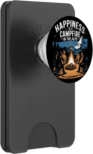 Happiness is a Campfire in the Alps Alpine Camping PopSockets PopWallet for MagSafe