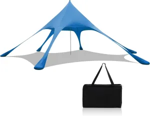 HAPPYGRILL Beach Canopy Sun Shelter with Aluminum Pole, 20 FT x 20 FT, UPF 50  Pop Up Tent with Sandbags, Tent Pegs, Sand Shovel, Carry Bag, Portable Outdoor Sunshade for Camping Sport Events Picnic