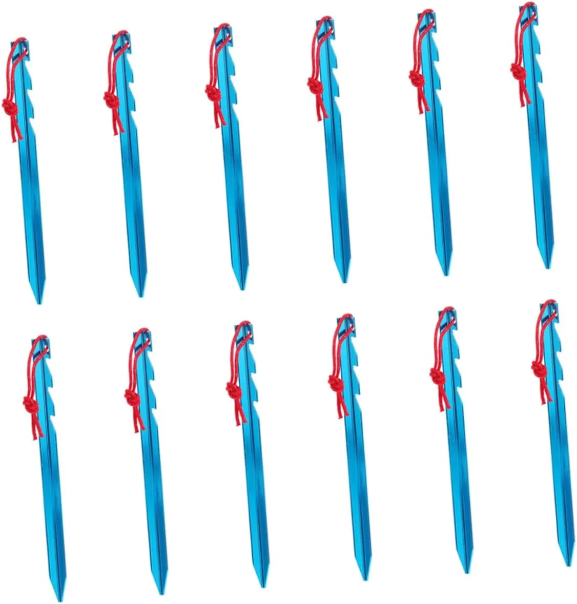 Happyyami 12pcs Tent Pegs Tent Stake Durable Tent Nail Tent Accessories Ground Nail Stakes Ground Nails Tent Nails Camping Stakes Picnic Stake Wind Rope Aluminum Alloy Outdoor