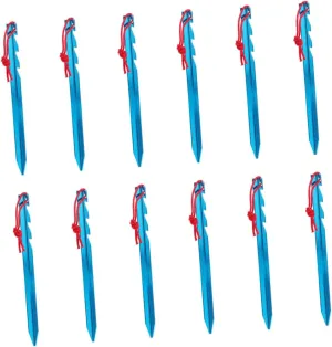 Happyyami 12pcs Tent Pegs Tent Stake Durable Tent Nail Tent Accessories Ground Nail Stakes Ground Nails Tent Nails Camping Stakes Picnic Stake Wind Rope Aluminum Alloy Outdoor