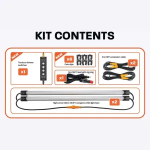 HARD KORR 2 BAR LED CAMP LIGHT KIT ORANGE/WHITE
