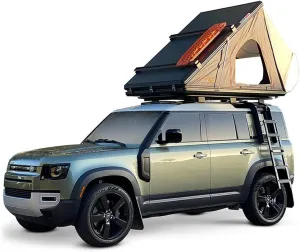 Hard Shell Rooftop Tent Camping Aluminum Alloy 1-2 People Outdoor Hiking Roof Roof Car Tent Triangular Folding Roof Tent, Roof Tent
