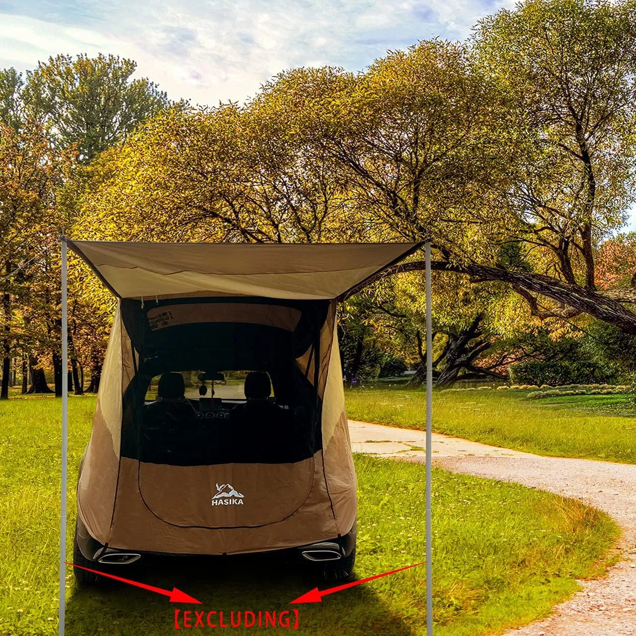Hasika Camping Tent 2 Person Sun Shade Privacy Shelter Easy Set Up 120 Seconds Waterproof 3000MM UPF 50  Yellow