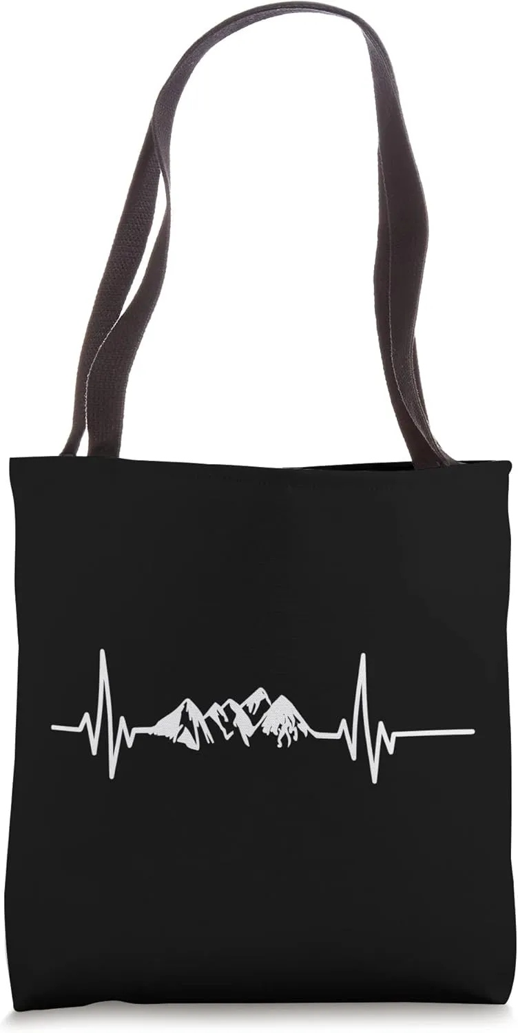 Heartbeat mountains pulse heart frequency hiker Tote Bag