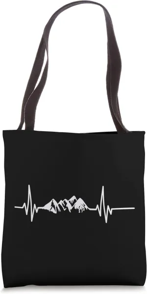 Heartbeat mountains pulse heart frequency hiker Tote Bag