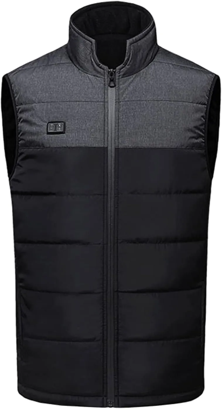 Heated Body Warmer Ladies Men 9 Heating Zones Dual Switches Heated Vest Patchwork Heated Jacket 3 Levels Heat Settings