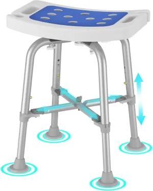 Heavy Duty 500 Lbs Shower Chair with Arms for Seniors Elderly Handicap Disabled Bariatric Adults Or Women Adjustable Small Stool Bench Seat for Inside Shower Stall and Bathroom Bath Tub Seats Chairs