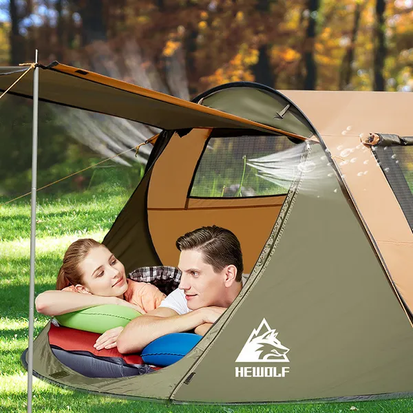 Hewolf Quick Tent 3-4 Person - Camel