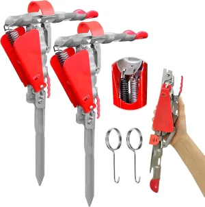 High Sensitivity Automatic Fishing Rod Holder - Dual Spring Stainless Steel, Adjustable Ground Support Bracket for Bank Fishing, Folding Design with Tip-Up Action
