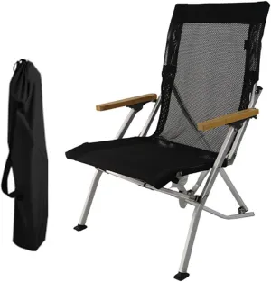 Hight Back Foldable Camping Chair Portable Outdoor Folding Chairs with Armrest and Storage Bag,Casual Beach Chair Reclining for Hiking Fishing