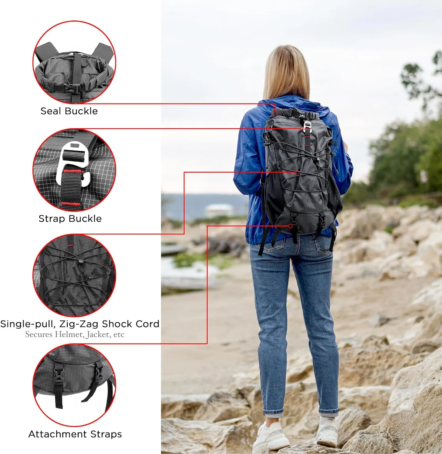 Hiking Backpack 25L Ultra Lightweight Day Pack For Education, Cycling and Camping For Men And Women (Brown)