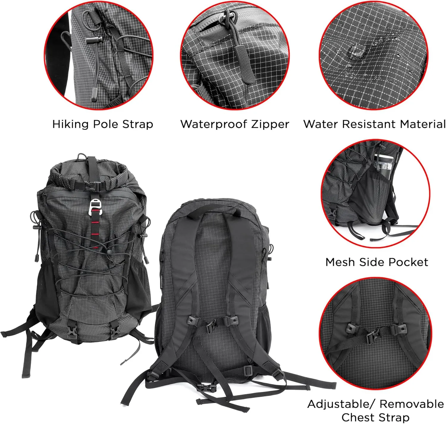 Hiking Backpack 25L Ultra Lightweight Day Pack For Education, Cycling and Camping For Men And Women (Brown)
