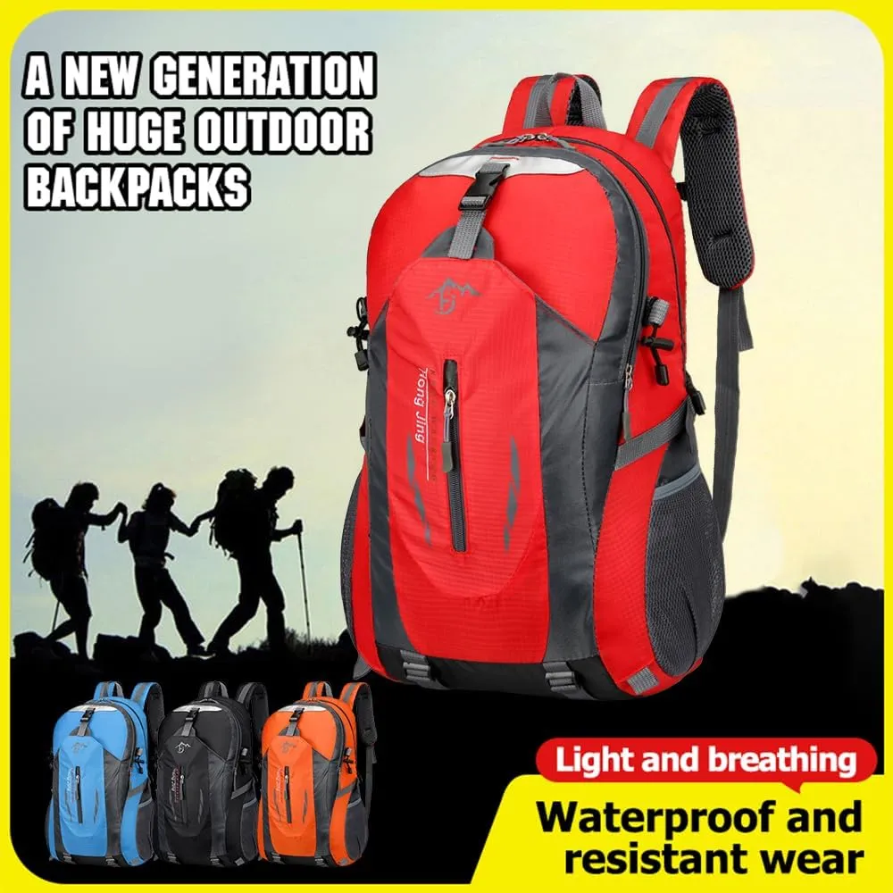 Hiking backpack 40L, Waterproof Lightweight Outdoor Hiking Trekking Daypack Travel Backpack for Men Women(Black)