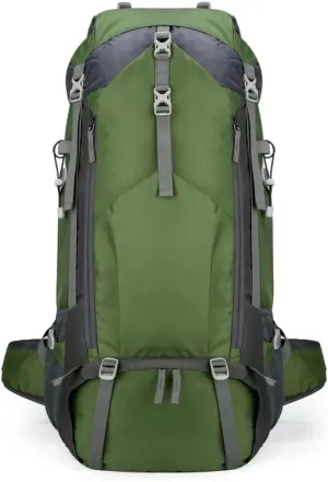 Hiking Backpack Large Capacity Outdoor Trekking Pack Water Resistant Camping Travel Daypack for Climbing and Daily Adventures (Green)