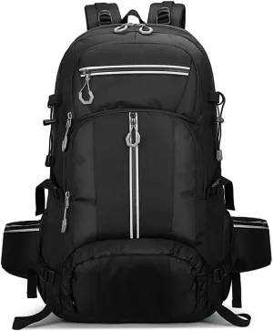 Hiking Backpack Outdoor Lightweight Breathable Daypack Waterproof Multi-Compartment Travel Bag Large Capacity Trekking Use (Black)