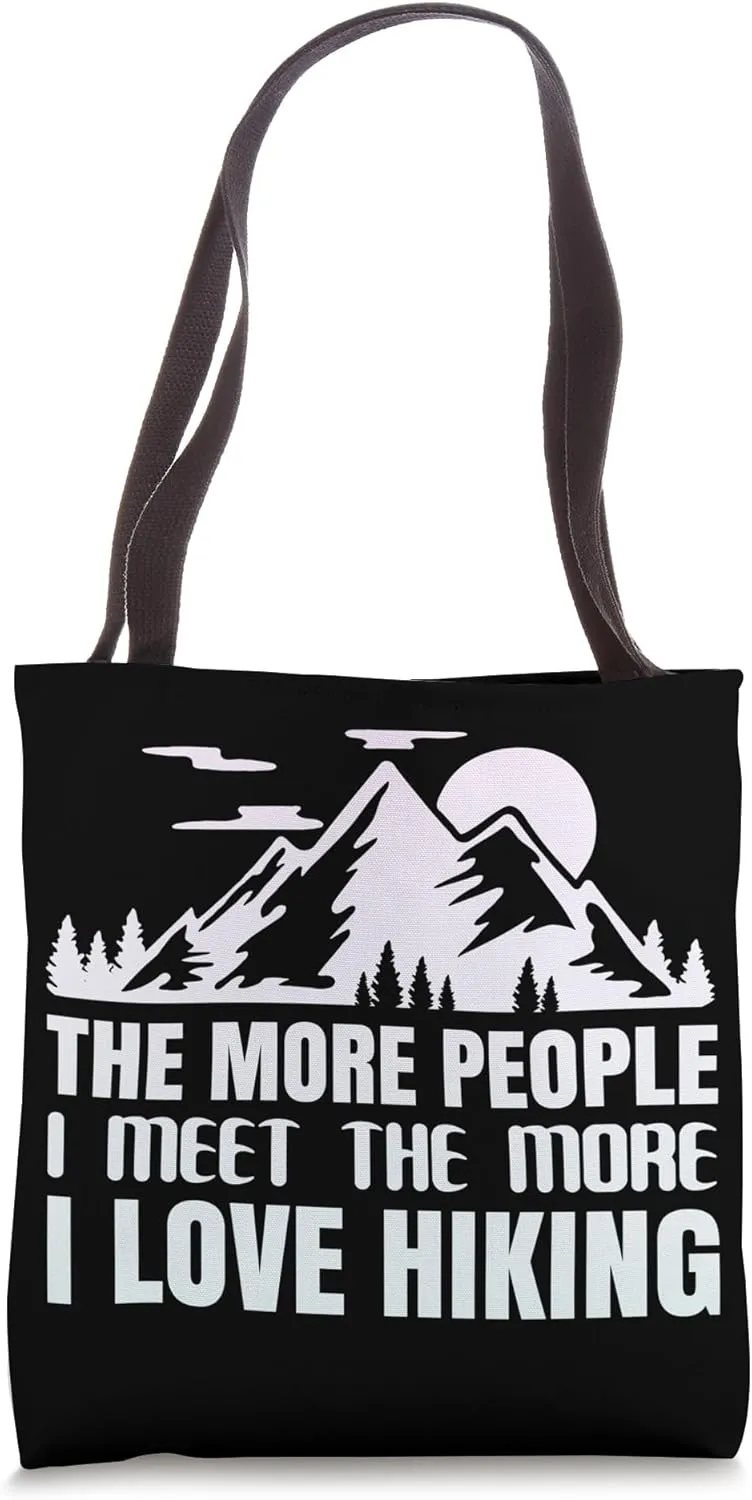 Hiking Saying, Mountain Lines, Alps Motif, Hiking. Tote Bag