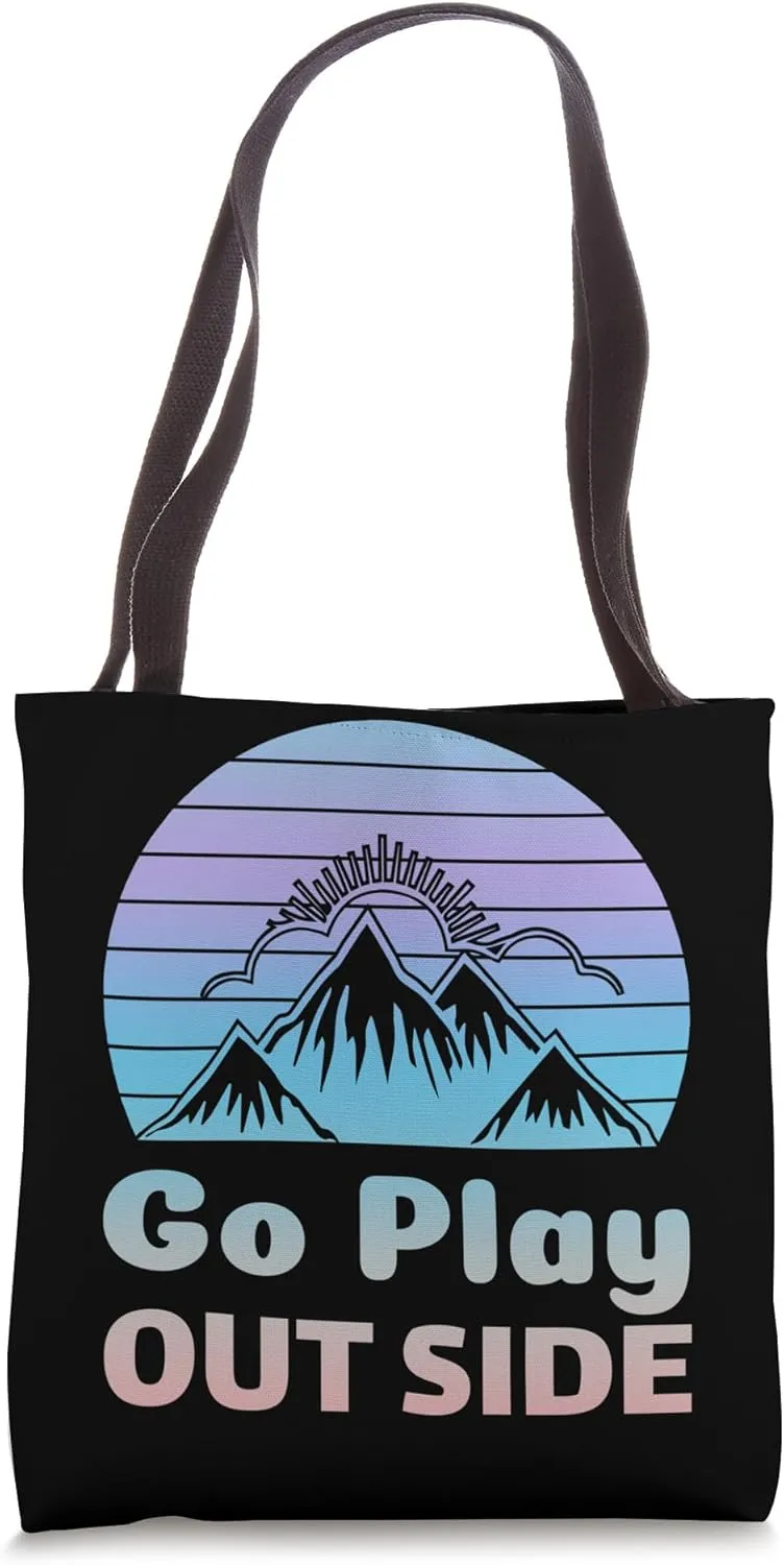 Hiking Saying, Mountain Lines, Alps Motif, Hiking. Tote Bag