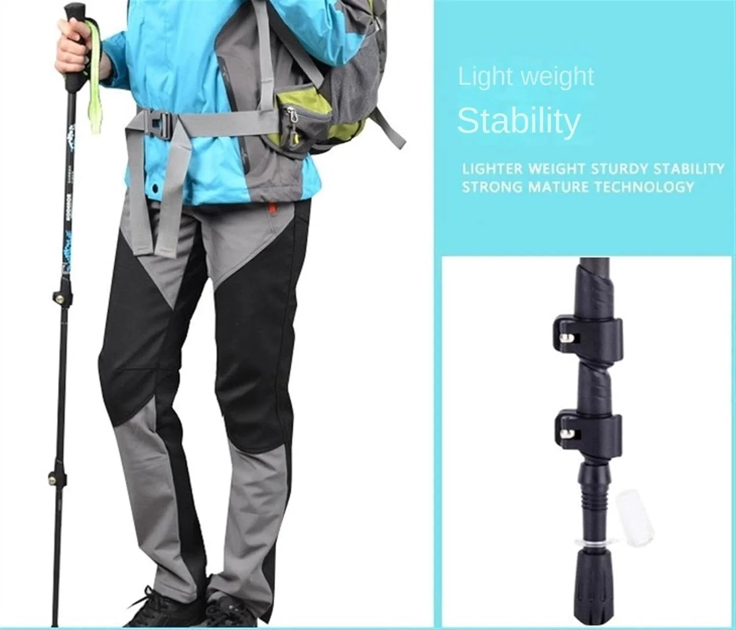 Hiking Trekking Poles Aluminum Trekking Poles Ultra Lightweight Telescopic Pole for Hiking Camping Mountaining Hiking Sticks for Trekking