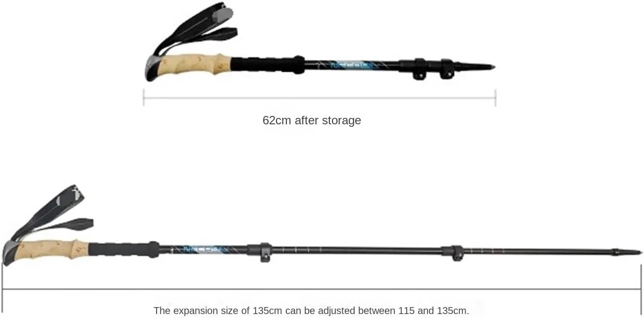Hiking Trekking Poles Lightweight Trekking Poles Aluminum Adjustable Hiking Sticks Telescoping Walking Sticks Hiking Sticks for Trekking(Red)