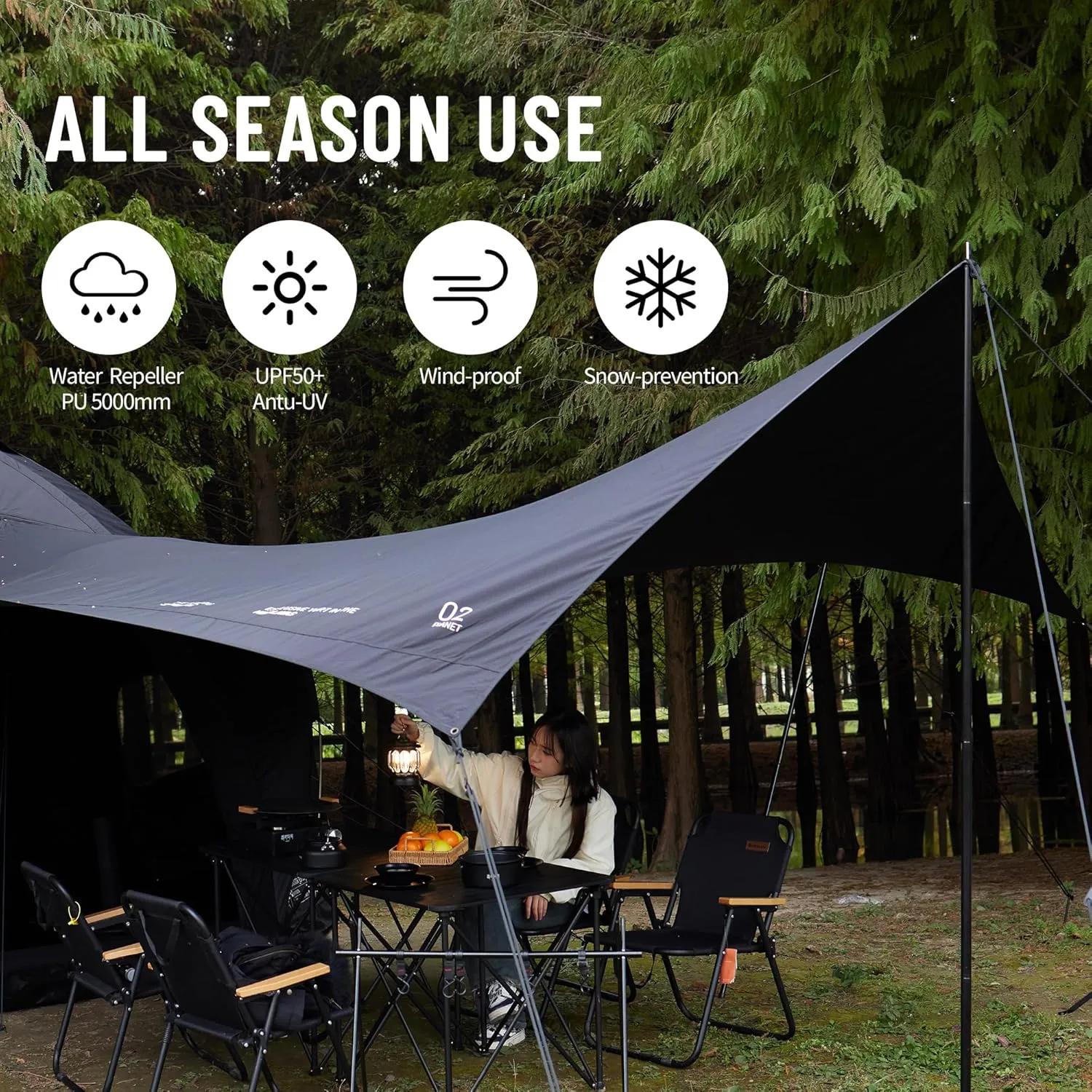 Himalaya Inflatable Dome Tent - 6-10 Person Family Tent with Stove Jack, Easy Setup for 4 Season Outdoor Camping & Glamping