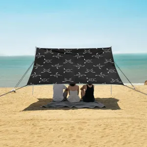 Hockey Pattern Simple Style Beach Camping Tent Sun Shelter for Whole Family, Beach Shade Canopy with UPF50  UV Protection,Easy Set Up and Carry,Outdoor Shade for Trips, Fishing, Backyard Fun Pi