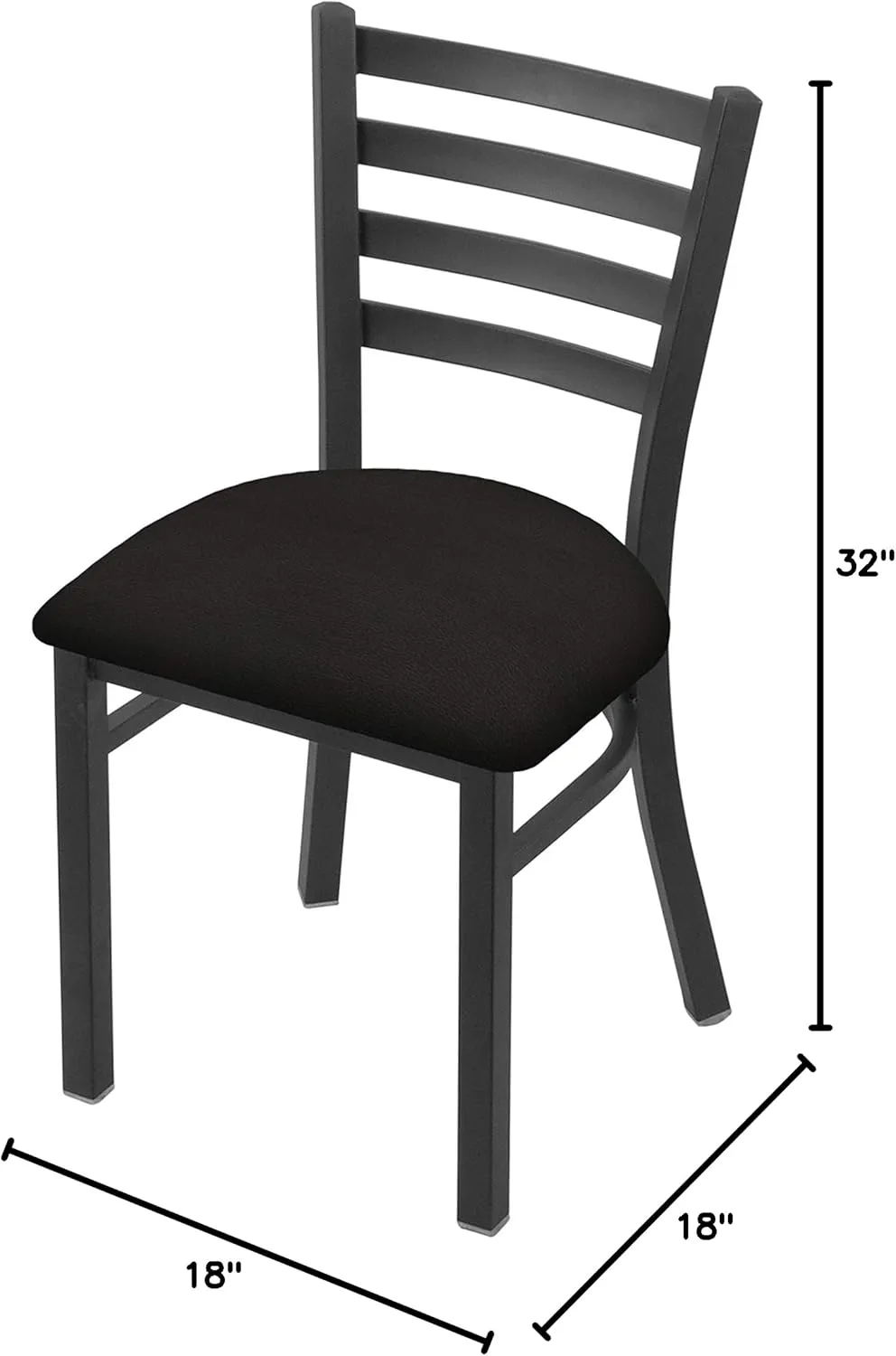 Holland Bar Stool Co. 400 Jackie 18" Chair with Pewter Finish and Canter Espresso Seat