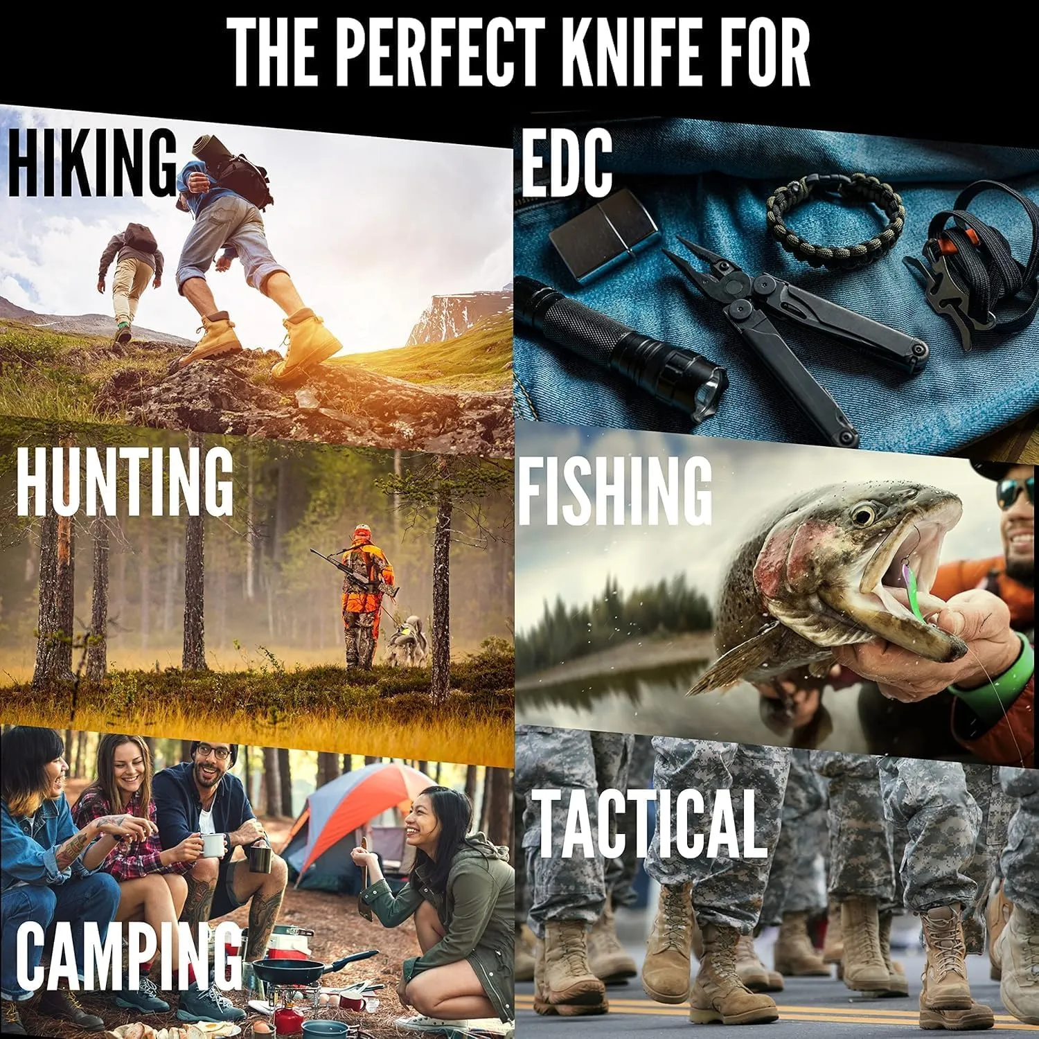 Honey Badger Large Pocket Knife EDC Drop Point Folding Utility Knife 3.6" Steel Blade Reversible Pocket Clip - (3.8oz) Drop Point Large Black D2 DLC Blade HB1350