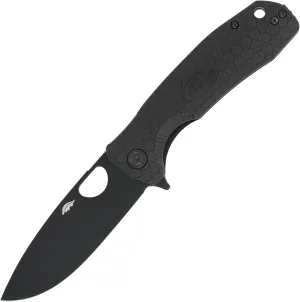 Honey Badger Large Pocket Knife EDC Drop Point Folding Utility Knife 3.6" Steel Blade Reversible Pocket Clip - (3.8oz) Drop Point Large Black D2 DLC Blade HB1350