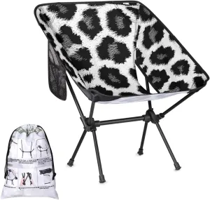 Honeybaby Folding Camping Chair Animal Leopards Print Camping Chairs Lightweight Portable Chair Outdoor Foldable Chairs for Camping Travel Picnic Beach Hiking