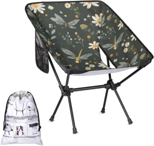 Honeybaby Folding Camping Chair Dragonfly Daisy Camping Chairs Lightweight Portable Chair Outdoor Foldable Chairs for Camping Travel Picnic Beach Hiking
