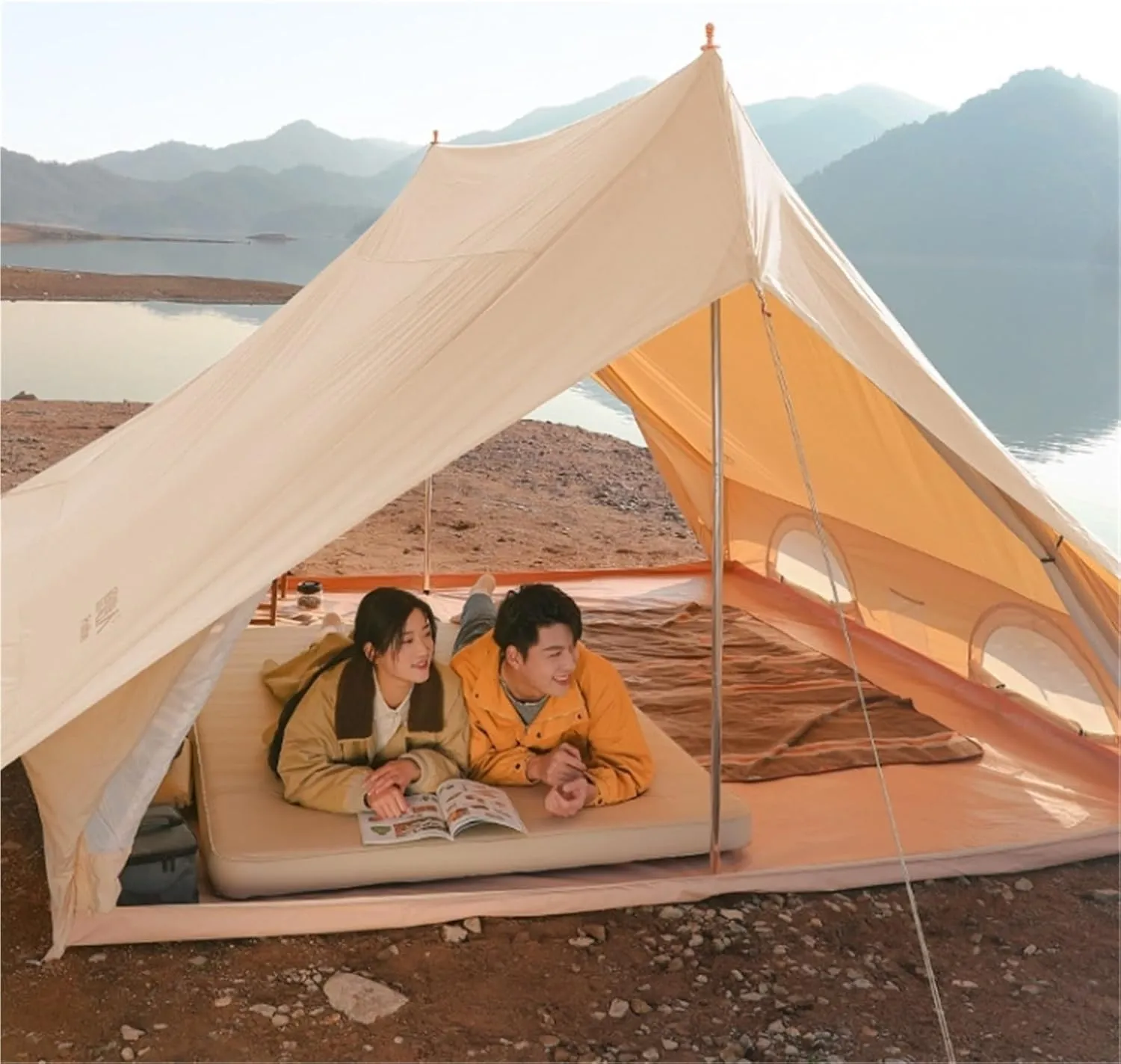 House-Shaped Outdoor Tent Rainproof Camping Tent Thick Cotton Large Camping Tent