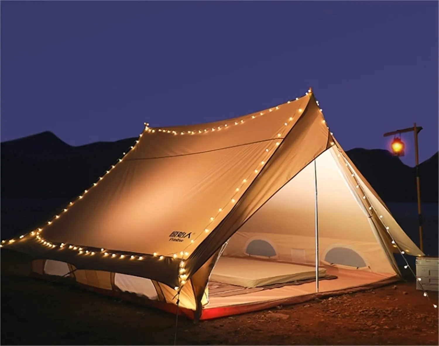 House-Shaped Outdoor Tent Rainproof Camping Tent Thick Cotton Large Camping Tent