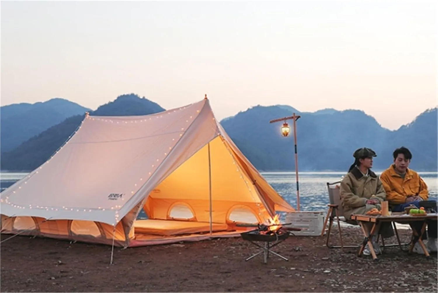 House-Shaped Outdoor Tent Rainproof Camping Tent Thick Cotton Large Camping Tent