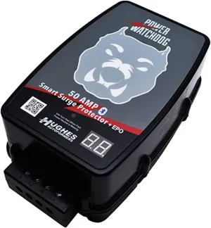 Hughes Power Watchdog PWD50EPOH 50 Amp Smart RV Hardwired Surge Protector - Emergency Power Off (EPO) – Bluetooth Monitoring - Replaceable Surge Module - LED Diagnostics - Durable for RV Campsite Use
