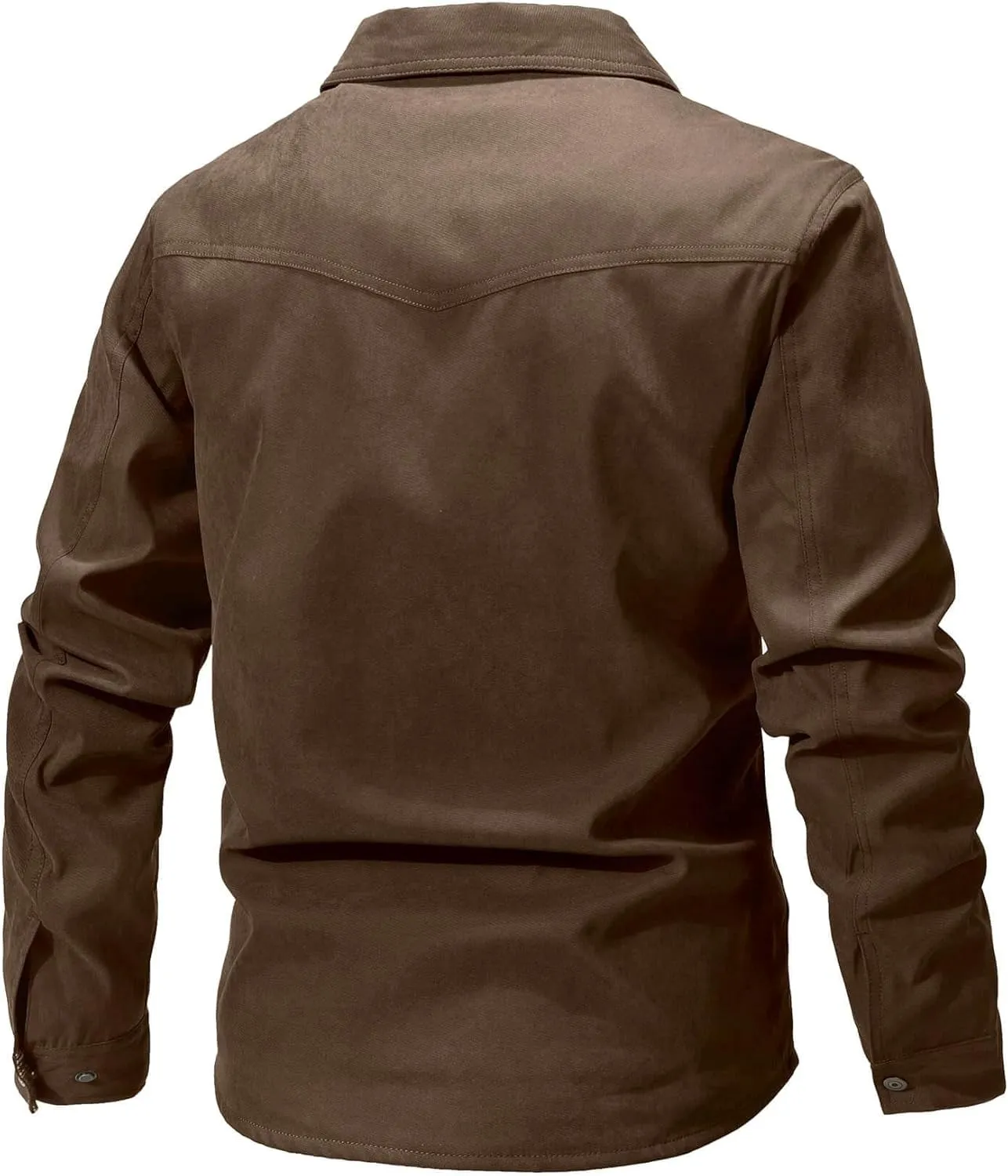 HYPESTFIT Men's Flannel Lined Shacket Jacket Plaid Brushed Lining Cowboy Western Twill Outdoor Shirt Jacket