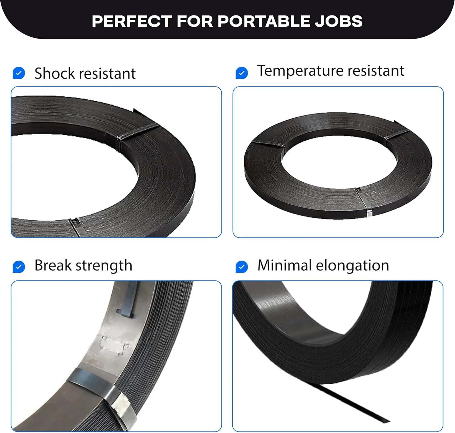 IDL Packaging 1/2" x .020" x 200' Steel Strapping Coil (1100 Lbs Break Strength) in Self-Dispensed Сardboard Box - Portable Strong Banding with Superior Cut-Resistance - Heavy Pallet Strapping