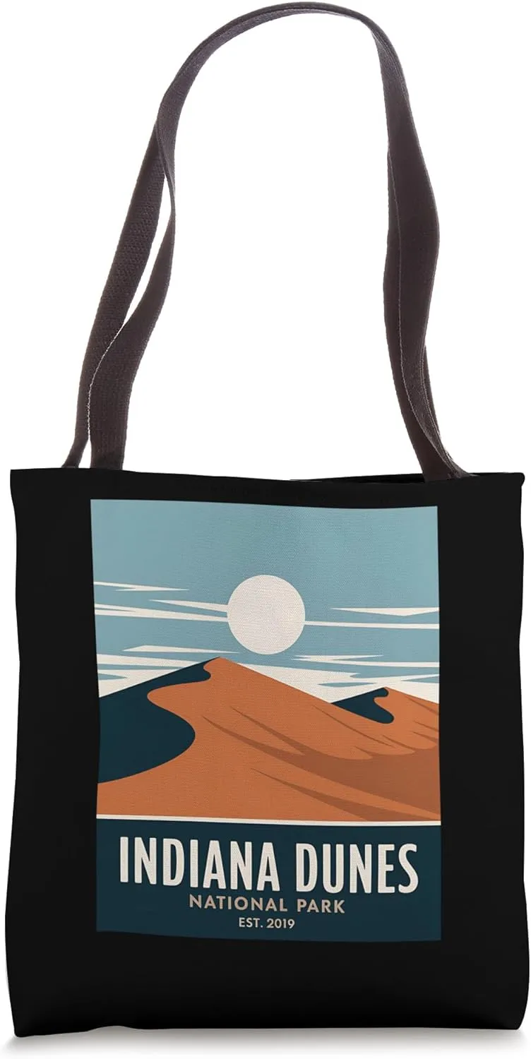 Indiana Dunes National Park Vintage Camping Hiking Men Women Tote Bag