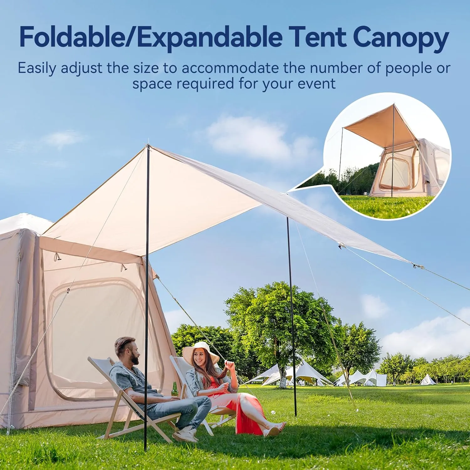 Inflatable Blow Up Tents for Camping,Waterproof Oxford Hot Tent with Manual Pump,Spacious Easy Setup Inflatable Camping Air Tent for Family Glamping