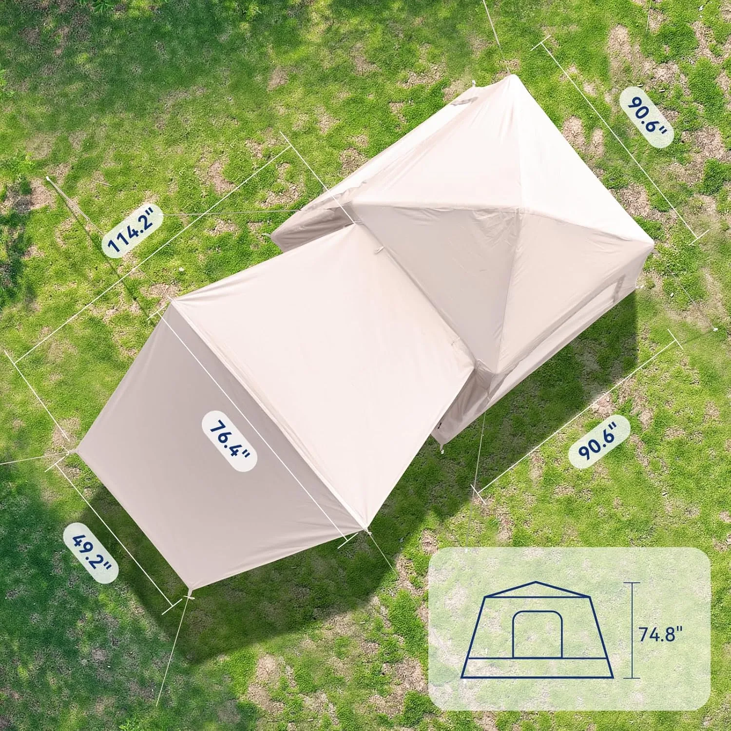 Inflatable Blow Up Tents for Camping,Waterproof Oxford Hot Tent with Manual Pump,Spacious Easy Setup Inflatable Camping Air Tent for Family Glamping