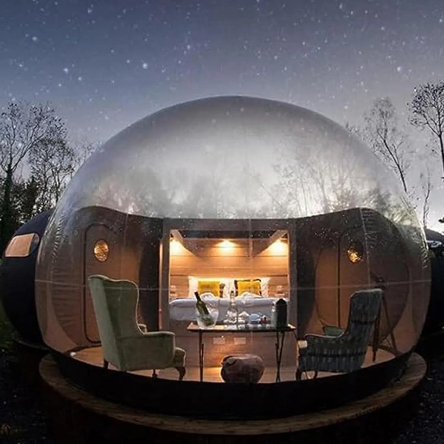 Inflatable Bubble Camping Tent, Outdoor Rainproof Transparent Dome Bubble House, Family Stargazing Outdoor Camping Bubble Tent,220v-8ft