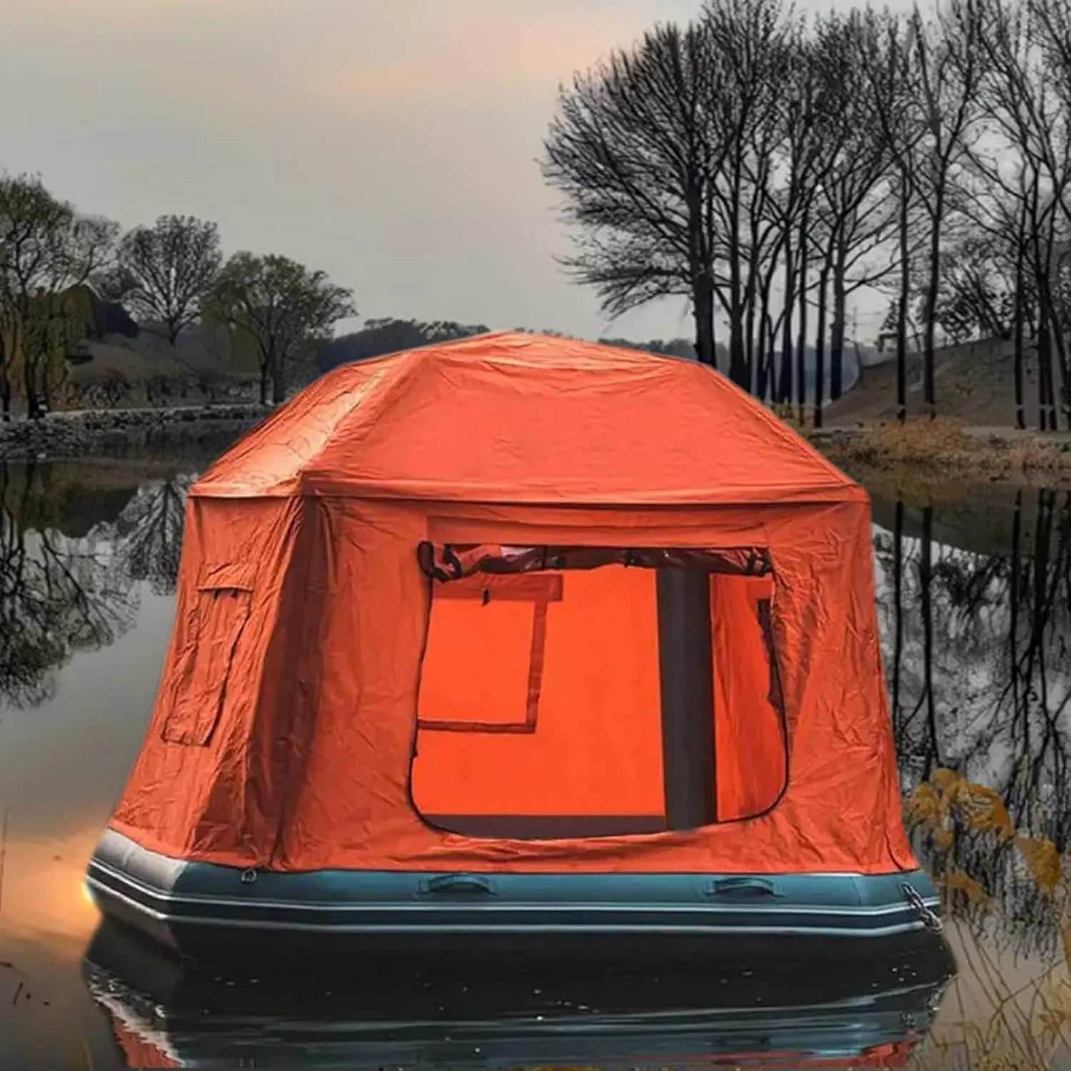 Inflatable Camping Tent with Pump Easy Setup Waterproof Windproof Outdoor Blow Up Tent Pool Lounge Float