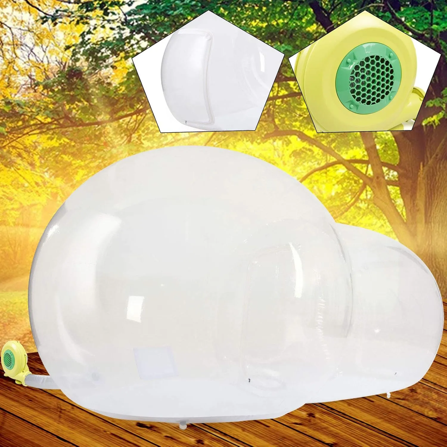 Inflatable Clear Dome Tent 2M/3M Large PVC Clear Outdoor Camping Inflatable Bubble Tent with Air Blower for Watch Stars Outdoor Camping Luxurious Stays (Style 1：3M)
