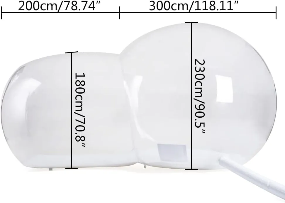 Inflatable Clear Dome Tent 2M/3M Large PVC Clear Outdoor Camping Inflatable Bubble Tent with Air Blower for Watch Stars Outdoor Camping Luxurious Stays (Style 1：3M)